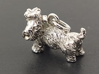 VINTAGE STERLING SILVER 3D SCOTTIE DOG CHARM FOR A CHARM BRACELET