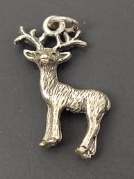 VINTAGE STERLING SILVER 3D STAG / BUCK DEER CHARM FOR A CHARM BRACELET