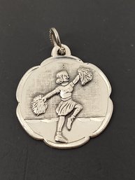 VINTAGE STERLING SILVER CHEERLEADER CHARM FOR A CHARM BRACELET