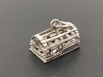 VINTAGE STERLING SILVER 3D LOBSTER TRAP CHARM FOR A CHARM BRACELET