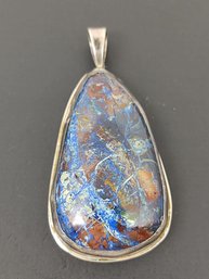 VINTAGE DESIGNER KABANA STERLING SILVER SEA SEDIMENT JASPER PENDANT