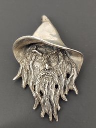 VINTAGE BRUTALIST STERLING SILVER WIZARD PENDANT