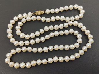 BEAUTIFUL VINTAGE 14K GOLD CULTURED PEARL NECKLACE