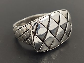 AUTHENTIC DESIGNER JOHN HARDY STERLING SILVER DRAGON SCALE BASKET WEAVE STYLE RING