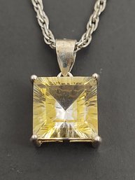 VINTAGE STERLING SILVER CITRINE NECKLACE