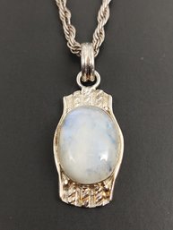 VINTAGE STERLING SILVER MOONSTONE NECKLACE