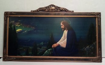 Framed Print Evening Scene Jesus Overlooking City     AI/WA-B