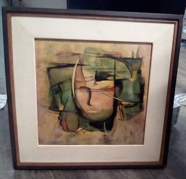 Three Masks, 1963  Oil Painting By Herbert Feist, Is A Colorful Abstract Piece For Your Collection  JP/CVBK