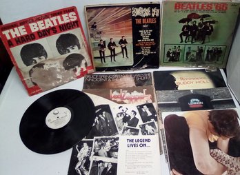 10 Vintage Record Albums:  Beatles, Elvin, Springsteen, James Taylor, John Lennon/Yoko Ono  ET-212/D4 Br Bag