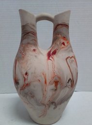 Nemadji Wedding Vase Indian Pottery Native Clay USA 10.25' High With Swirling Colors   MELBA/A5