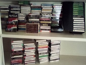 Over 200 Music Cassettes With Mixed Genre - Commercial & Owner Taped Selections