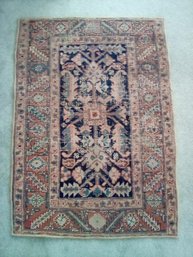 Vintage Hand Hooked Multi Colored Carpet Is 34.25 X 49 Inches Long