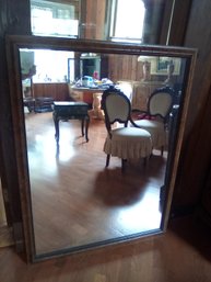 Large Hanging Mirror - Almost 4 Ft Tall - With Burlwood Looking Trim