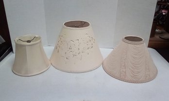 Three Lampshades With Papercut, Damask & Linen Styles, Varied Sizes   LizS/CVBK