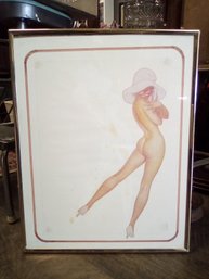 Last 'Petty Girl' Painting 1974-ad For Hilltopers Fashion Show - Framed Print With Background Info SA/WA-B