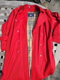 Vintage Red Burberry Coat Size 4 XL