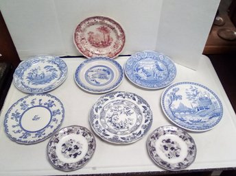 9 Mixed Vintage Dishes - 4 Spode, 2 Nankin, Davenport, New Wharp, Ceylon    LizS/CVBK