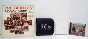 The Beatles' Second Album LP, 2 CDs & 1996 Apple Corps Ld. Zippered CD Holder   JackB/E5