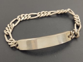 VINTAGE MEXICAN STERLING SILVER FIGARO LINK ID BRACELET