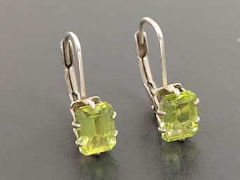 VINTAGE STERLING SILVER PERIDOT EARRINGS