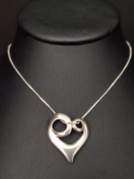 DESIGNER CAROLYN POLLACK STERLING SILVER HEART NECKLACE