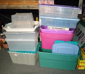 Nice Assortment Of Plastic Storage Bins - Versatile - Storage / Carting - In Various Sizes.  212 / CVM