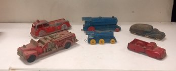 Nice Assortment Of Vintage Toy Trucks And Two Trains. NC / CVB