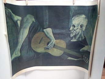 Lambert Studios , Inc., NY Printed Art On Canvas Depicts Man With Guitar   TP/C1