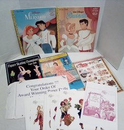 Paper Doll Sets With Ariel, Cinderella &  Vintage Saalfield & Styles/31 From The Greta Collection       JSS/C3