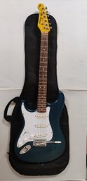 Vintage Jay Turser Midnight Blue Six String, Left Handed, Electric Strato Guitar          R C /CV BK