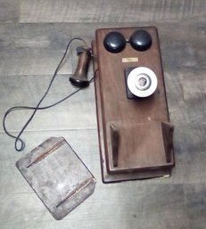 Antique Wood Wall 317 AH Tel Set Phone & Interior Schematics/Components                      MAB/C5