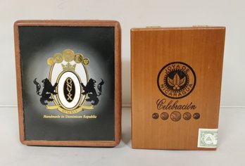 Fancy Wood Hand Made Cigar Boxes Of Onyx Reserve And Joya De Nicaragua.  NC / A4.