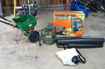 Beautiful Yard Equipment - Scott's Turf Builder / Seed Spreader, Black & Decker Vac & Mulch Blower