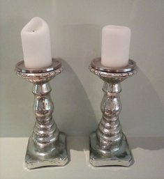 Mercury Glass Candle Holders & Candles From Pottery Barn Are Beautiful For Any Setting