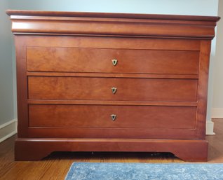 Vintage French Louis Philippe 3- Drawer Cherry Dresser Hand Crafted By The Grange Furniture Company In France