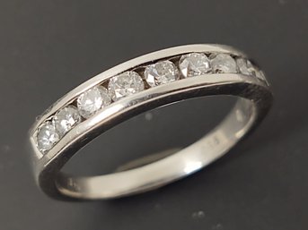 VINTAGE PLATINUM 0.90ctw CHANNEL SET DIAMOND WEDDING / ANNIVERSARY BAND