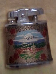 Vintage Omega Mt. Fuji & Dragon Enameled Cigarette Lighter