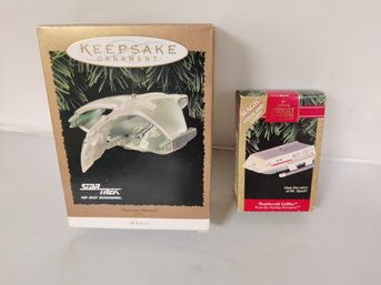 STAR TREK 2 New Hallmark Keepsake Ornaments-shuttlecraft Galileo & Romulan Warbird.            Mel G /A4.