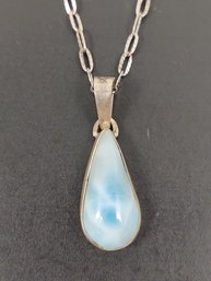 VINTAGE STERLING SILVER LARIMAR NECKLACE