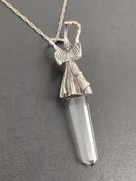 VINTAGE STERLING SILVER WIZARD HEALING CRYSTAL NECKLACE