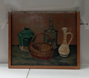 Great Vintage Oil On Artist Board Painting Signed By The Artist  .  BH / WAB