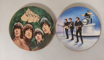 Pair Of Vintage The Beatles Live In Concert Collectable Plates By Giorgio,1992 Limited Edition.     Jac B /B3