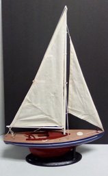 Model Sailboat Makes A Handsome Display - From UMA Enterprises, Inc., Item #71596 - Mfg. Date 6/2021   212/CV