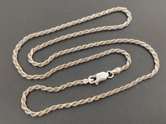 VINTAGE STERLING SILVER TWISTED ROPE CHAIN NECKLACE