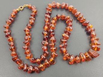 VINTAGE BALTIC AMBER CHUNK BEADED NECKLACE