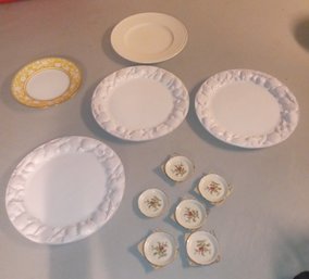 Nice Assortment Of Vintage China 5 Serving Plates And 6 China Coasters.