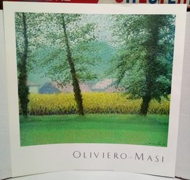 Oliviero Massi Pointillism Art Print Called Summer Trees (c) 1990 Mas/Graphique De France  52/WA-B