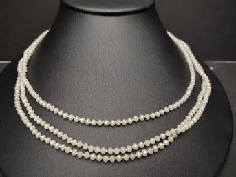 DESIGNER ANN TAYLOR 'LOFT' LONG FACETED GLASS BEADS NECKLACE