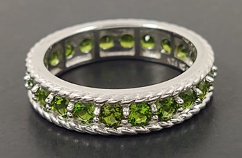 STERLING SILVER CHROME DIOPSIDE ETERNITY BAND RING