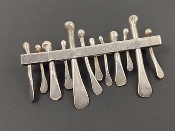 VINTAGE MID CENTURY MODERN HARRY BERTOIA STYLE STERLING SILVER BROOCH